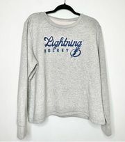 Fanatics Tampa Bay Lightning Hockey Heather Gray Crew Neck Sweatshirt