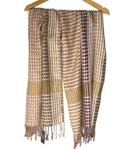 NWT Vince Camuto Long Plaid Very Soft Fringe End Scarf FLAW