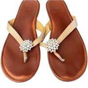 Yellow Box crystal embellished leather sandals