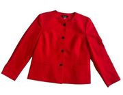 Nine West Red snap Button Down Blazer Jack size 6