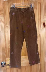 UO Floral Embroidered Corduroy Pants