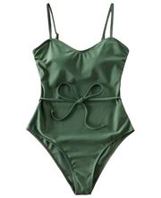 Zaful camouflage green belted one piece size medium