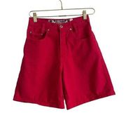 Vintage 90's Joujou X Disney Denim Shorts Women's 5/6 Red High Rise