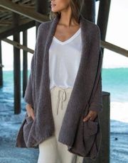 💕BAREFOOT DREAMS💕 Cozychic Lite Travel Shawl ~ Carbon One Size NWT