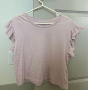 Pink ruffle short sleeve top