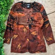 Vtg Saint Tropez West Southwest Lightweight Jacket Rust Red Orange Black Size 6