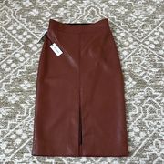 Aritzia mid length leather skirt! Never worn