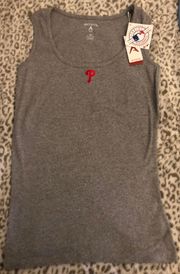 NWT  Women’s Medium Philadelphia Phillies Gray Red Fan Tank Top Genuine Merchandise