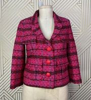 Kate Spade New York Pink Magenta Tweed Blazer