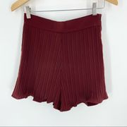 Hi Rise Crinkle Pleated Ruffle Hem Shorts S