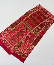 Vintage  Red Silk Scarf E135