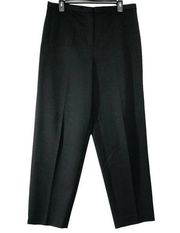 Talbots Womens Dress Pants Sz 12 Black Polyester Stretch Ankle Trouser Career