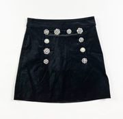 Veronica Beard Ording Crystal Jewel Embellished Velvet Velour Mini Skirt Black 2