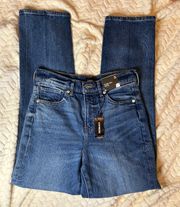 Straight Ankle High Rise Blue Jeans