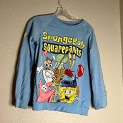 Nickelodeon Spongebob Squarepants Sweatshirt Blue Viacom Jrs Size XS