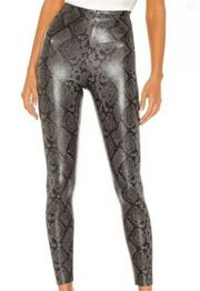 Snakeskin Print Faux Leather Leggings