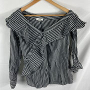 NWT Kensie Striped Ruffle Top Size Small