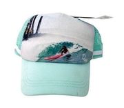Roxy Aqua Blue Surf Girl Print Adjustable Baseball Cap