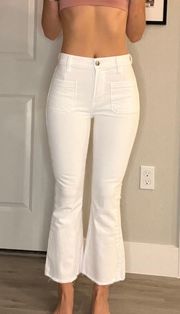 Frame Le High Flare White Jeans