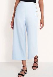 Sailor Linen Blend Wide Leg Crop Pants Light Blue Size 8 Petite