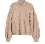 PARIS Naiana Mock Neck Sweater Oversized Knit Pullover Small