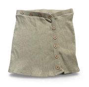 Urban Outfitters Ribbed Green Buttoned Mini Skirt