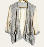 Urban Outfitters Silence + Noise Gray Cream Sheer Cardigan Sweater Size S