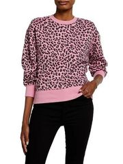 NWT RAILS Ramona Animal Print Pink Crewneck Sweatshirt Sz M