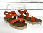 Patrizia Spring Step Kalissa Platform Sandals Orange Shoe Size 10