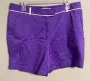 Lady Hagen Golf Casablanca Shorts Deep Lavender Purple Dots Women’s Size 12