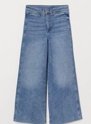 Denim Cullote high waisted wide leg Raw Edge ankle length Jeans Women’s 6