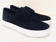 Vince Cage Suede Navy Blue Hook Loop Sneakers Flats Shoes Women's Size 9