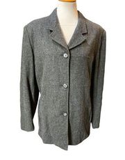 Sag Harbor Women's Fully Lined Wool Coat Blazer Dark Gray Size S-EUC