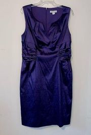 Coldwater Creek Sleeveless Satin Purple Midi Dress Size 16