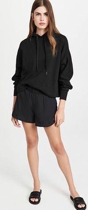 Sweaty Betty • Essentials Hoodie black cropped pullover sweatshirt french terry