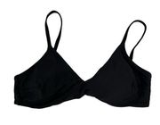 Aerie REAL GOOD Black Twist Scoop Bikini Swimsuit Top Size Medium