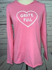 Life is Good LIG lightweight Grate Full Heart shirt Medium Hoodie Pink Barbie