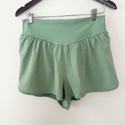 Offline by Aerie Green Lined Running Shorts High Rise Size Large NEW Athletic