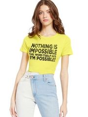 NEW ALICE + OLIVIA CICELY POSSIBLE NEON YELLOW TEE