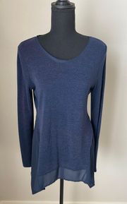 Vera Wang Navy Long Sleeve Size Extra Small