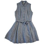 Artisan NY Medium Chambray Sleeveless Belted Above Knee Boho Academia Dress