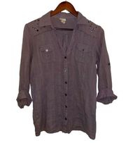 Daytrip button down with studded shoulders size M