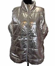 Version Rose Gold Vest Women's Size XXL Packable Puffy Vest Full Zip Polyester