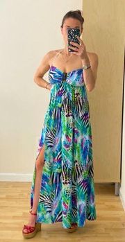 Jungle / Tropical Style Vacation Convertible Swim Dress Size Small! 🌴