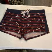 Harry Potter  Wing Key Sleep Shorts Maroon/Blue Size XL