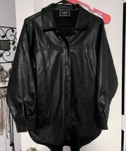 Faux Leather Shacket