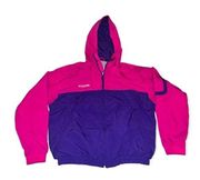 Vintage  Pink Purple Colorblock Windbreaker Jacket size M