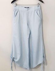 REWASH Brand | Wide Leg Ankle Pants | High Rise | Elastic Waist| Blue(S)