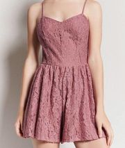 Forever 21 Pink Lace Cami Romper