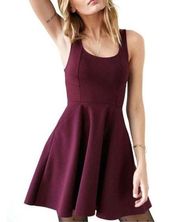 Kimchi Blue Camrin Burgundy Red Fit and Flare Skater Dress with Pockets sz XS